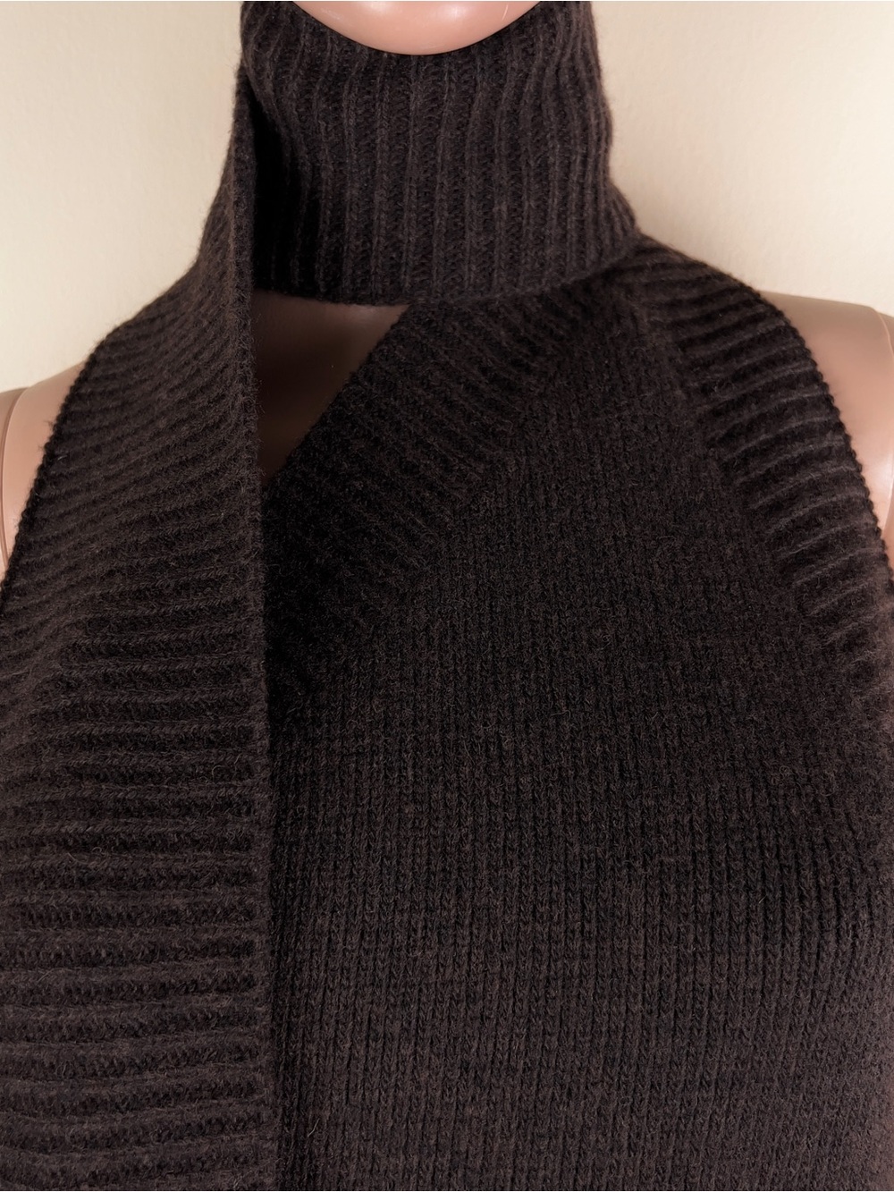 BOTTEGA VENETA BROWN WOOL MINI DRESS - Picture 4 of 9